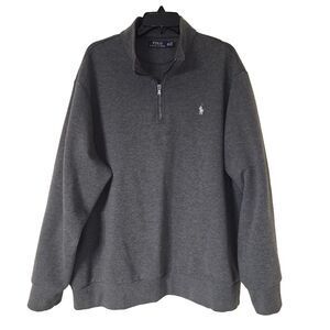 Polo Ralph Lauren Men's Size 2XL Pullover Gray Sweater Quarter Zip
